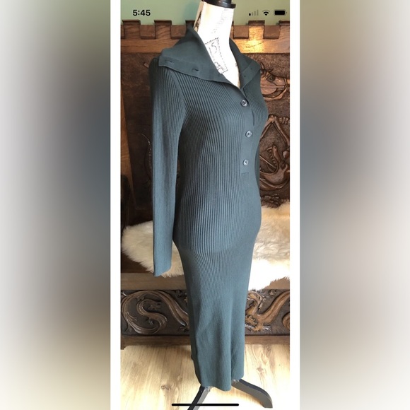 NWT Reiss Madison Dress MIDI Dark Green UK Size L - Picture 2 of 16